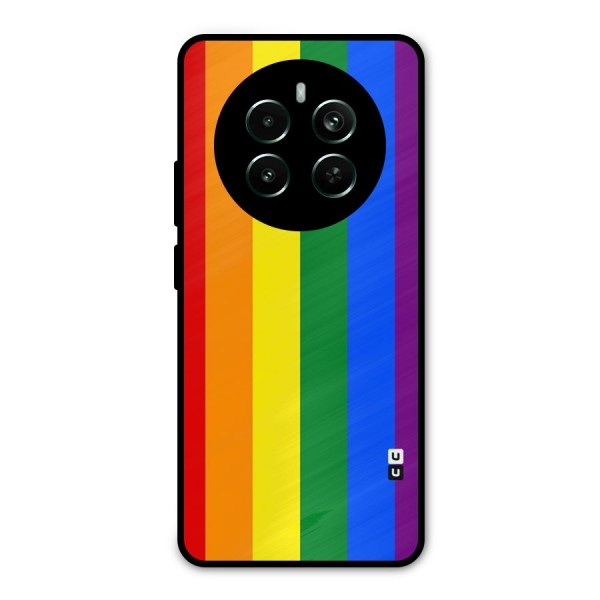 Pride Rainbow Stripes Metal Back Case for Realme 12 Plus