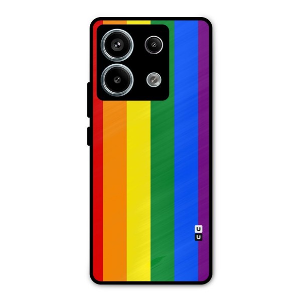Pride Rainbow Stripes Metal Back Case for Redmi Note 13 Pro 5G