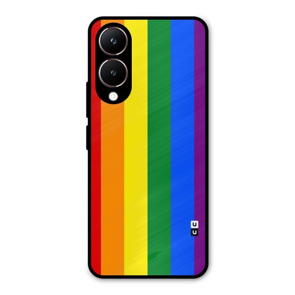 Pride Rainbow Stripes Metal Back Case for Vivo Y28