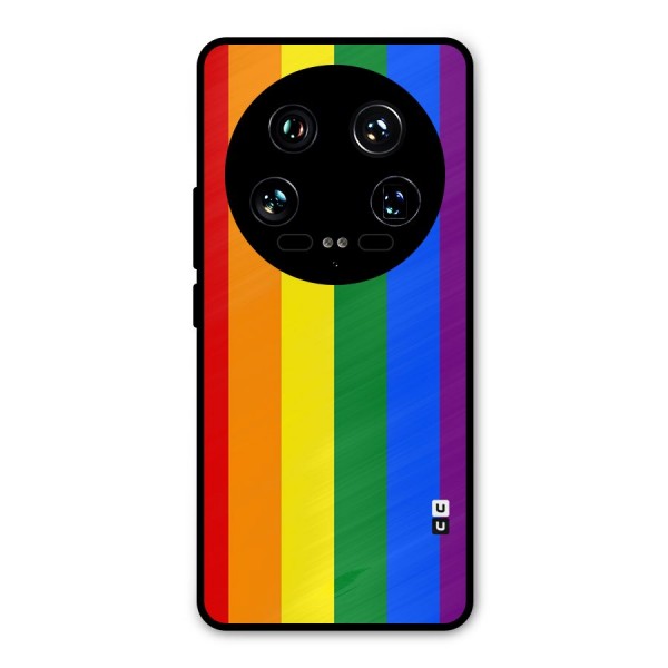 Pride Rainbow Stripes Metal Back Case for Xiaomi 14 Ultra