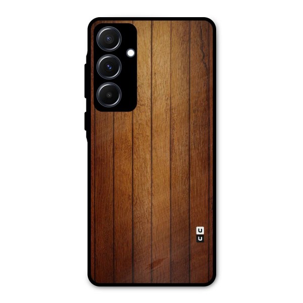 Proper Brown Wood Metal Back Case for Galaxy A55