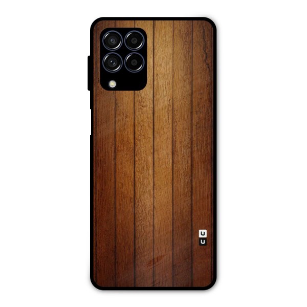 Proper Brown Wood Metal Back Case for Galaxy M53 5G
