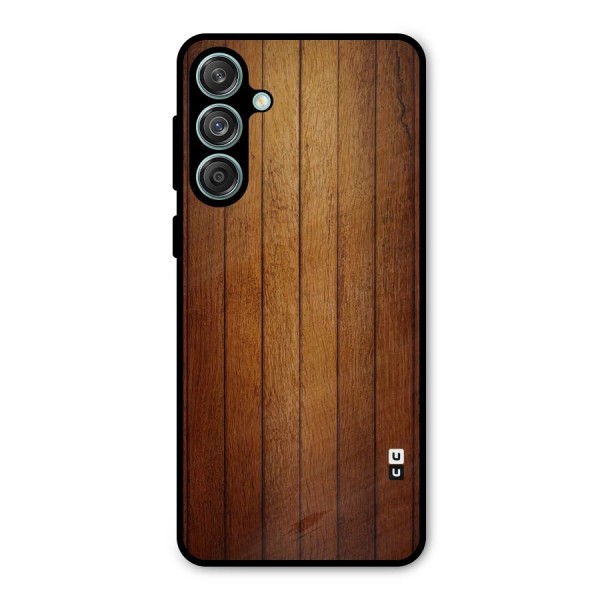 Proper Brown Wood Metal Back Case for Galaxy M55 5G