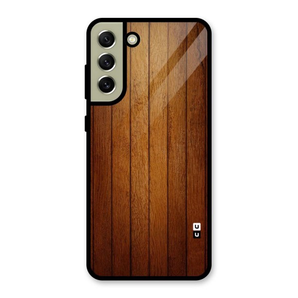 Proper Brown Wood Metal Back Case for Galaxy S21 FE 5G (2023)