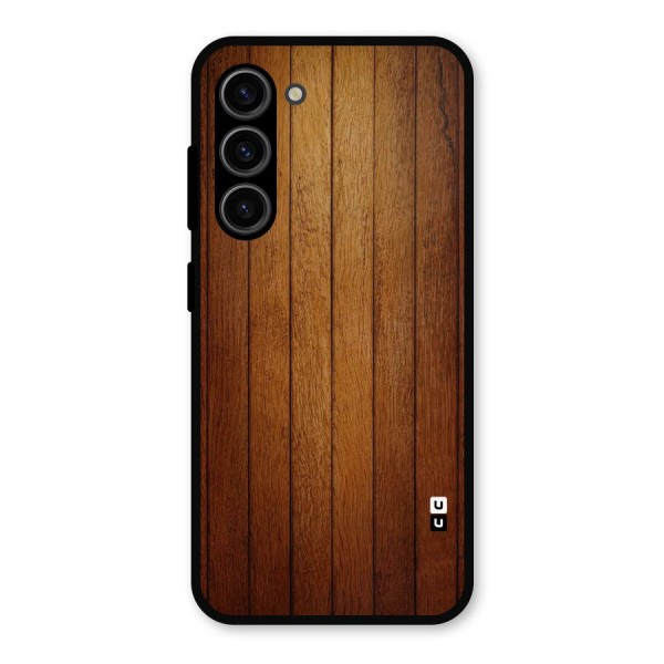 Proper Brown Wood Metal Back Case for Galaxy S23