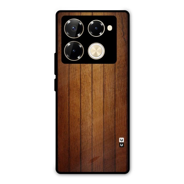 Proper Brown Wood Metal Back Case for Infinix Note 40 Pro