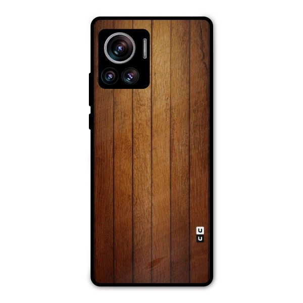 Proper Brown Wood Metal Back Case for Motorola Edge 30 Ultra