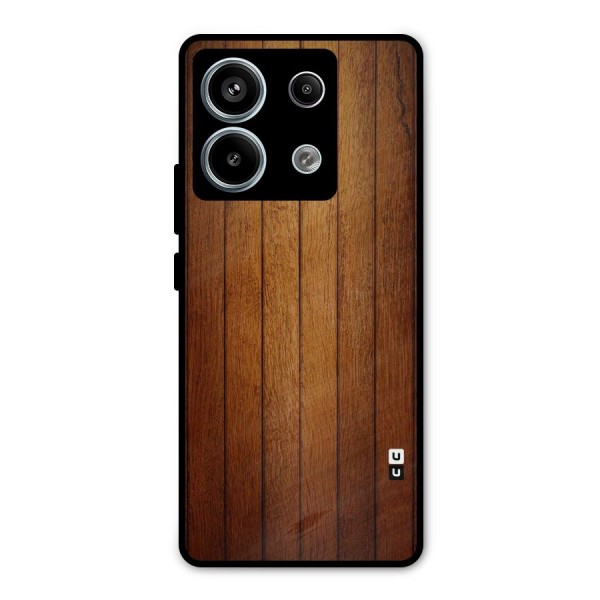 Proper Brown Wood Metal Back Case for Redmi Note 13 Pro 5G