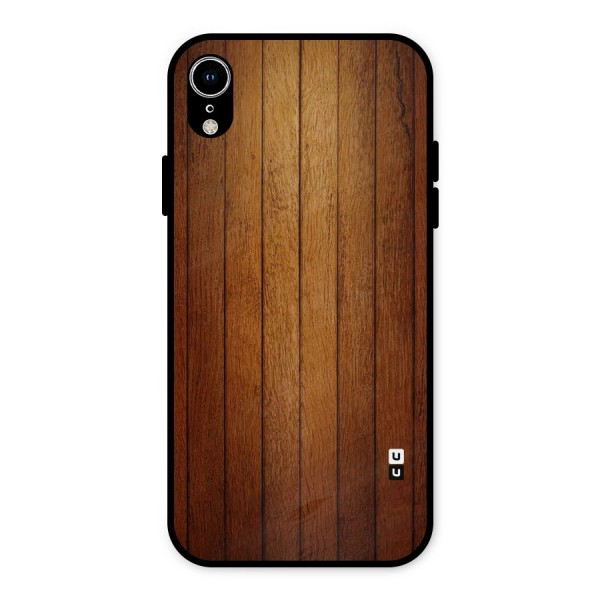 Proper Brown Wood Metal Back Case for iPhone XR