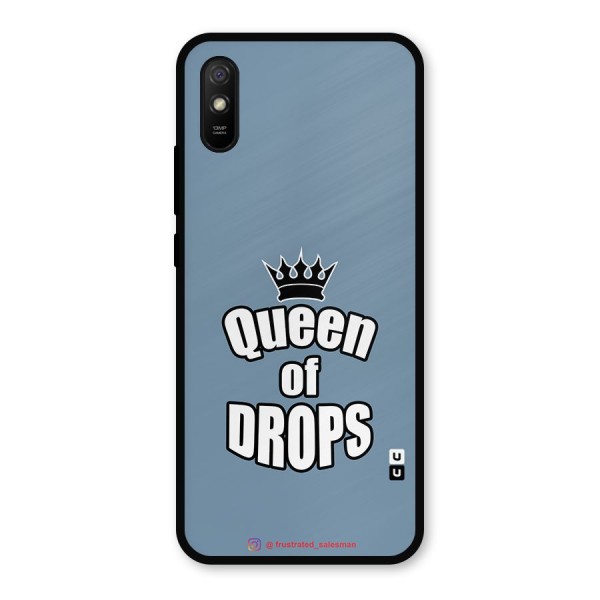 Queen of Drops SteelBlue Metal Back Case for Redmi 9i