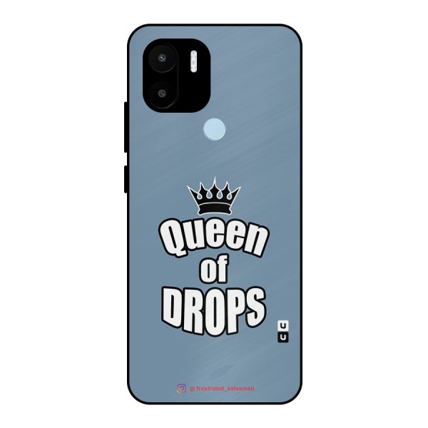 Queen of Drops SteelBlue Metal Back Case for Redmi A1+