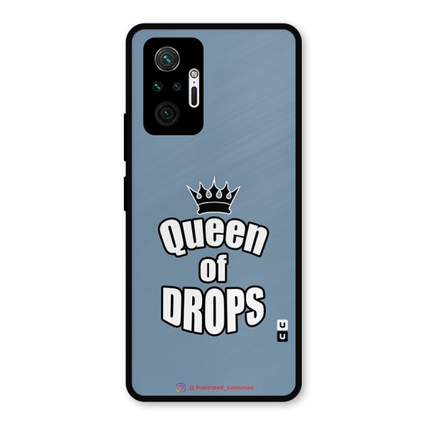 Queen of Drops SteelBlue Metal Back Case for Redmi Note 10 Pro