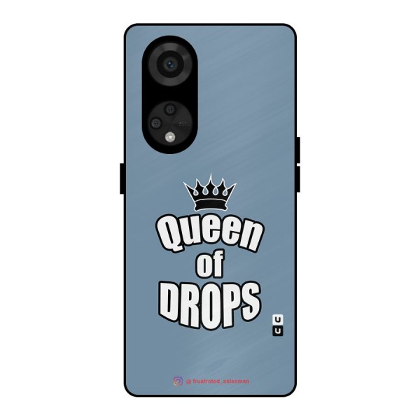 Queen of Drops SteelBlue Metal Back Case for Reno8 T 5G