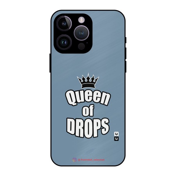 Queen of Drops SteelBlue Metal Back Case for iPhone 14 Pro Max