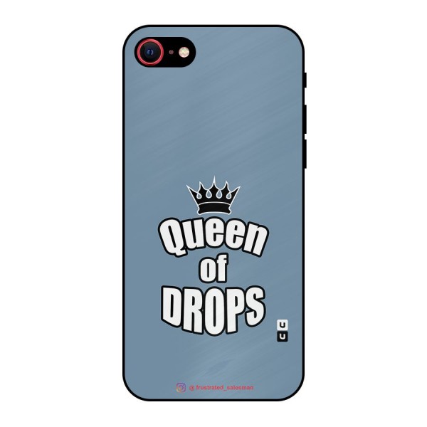 Queen of Drops SteelBlue Metal Back Case for iPhone 8