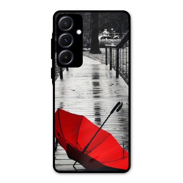 Rainy Red Umbrella Metal Back Case for Galaxy A55