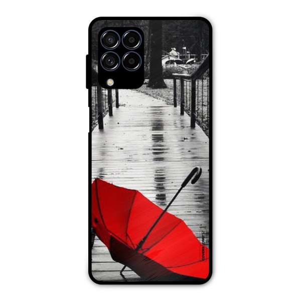 Rainy Red Umbrella Metal Back Case for Galaxy M53 5G