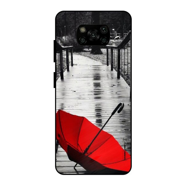 Rainy Red Umbrella Metal Back Case for Poco X3