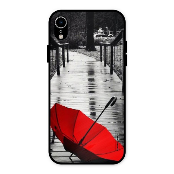 Rainy Red Umbrella Metal Back Case for iPhone XR