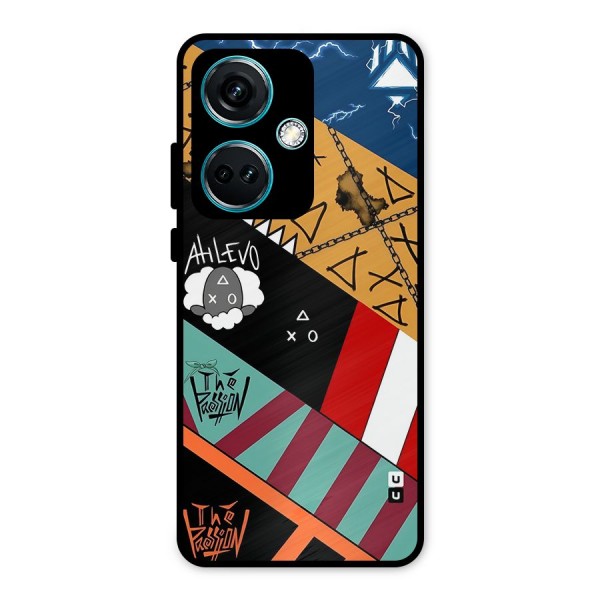 Random Abstracts Art Slant Stripes Metal Back Case for OnePlus Nord CE 3 5G