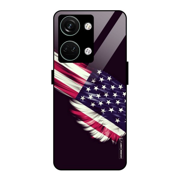 Red And White Stripes Stars Glass Back Case for Oneplus Nord 3