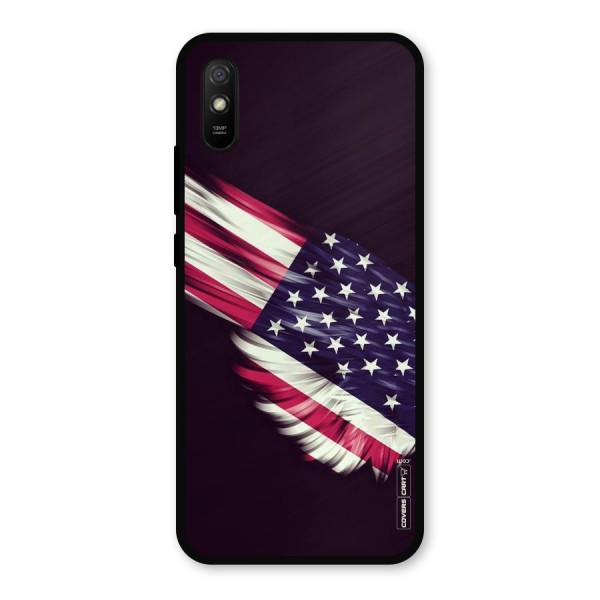 Red And White Stripes Stars Metal Back Case for Redmi 9i