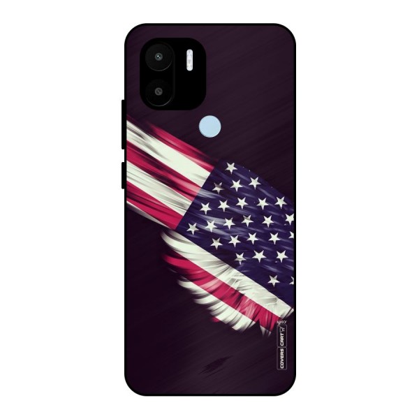 Red And White Stripes Stars Metal Back Case for Redmi A1+