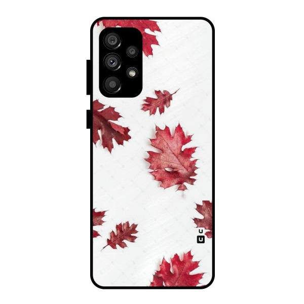 Red Appealing Autumn Leaves Metal Back Case for Galaxy A73 5G