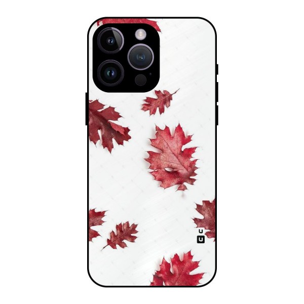 Red Appealing Autumn Leaves Metal Back Case for iPhone 14 Pro Max