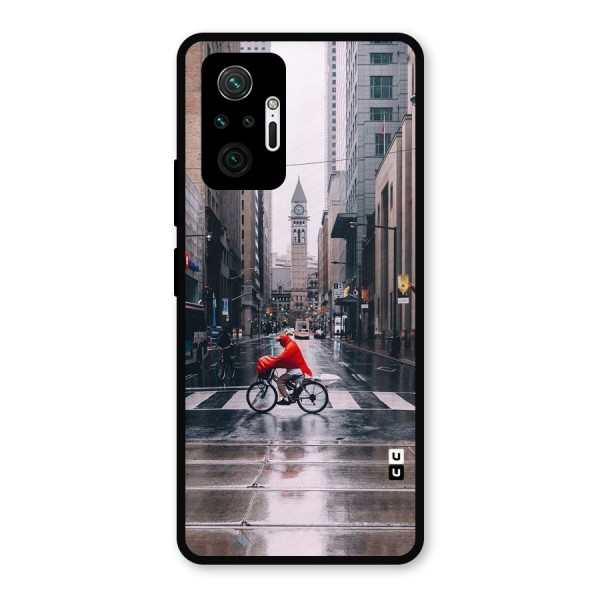Red Bicycle Street Metal Back Case for Redmi Note 10 Pro