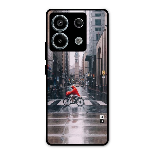 Red Bicycle Street Metal Back Case for Redmi Note 13 Pro 5G