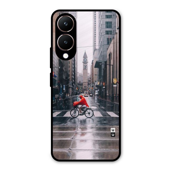 Red Bicycle Street Metal Back Case for Vivo Y28