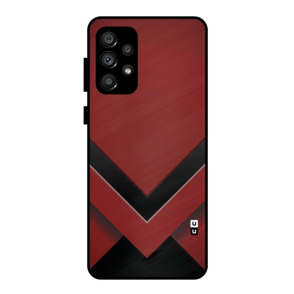 Red Black Fold Metal Back Case for Galaxy A73 5G