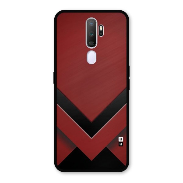 Red Black Fold Metal Back Case for Oppo A9 (2020)