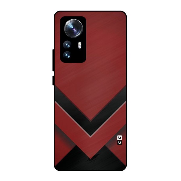 Red Black Fold Metal Back Case for Xiaomi 12 Pro