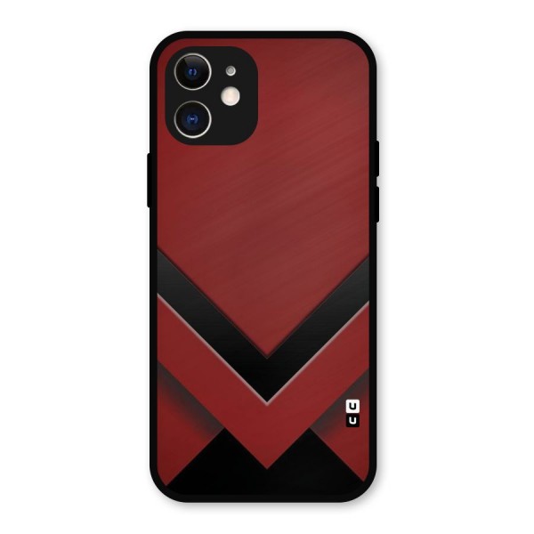 Red Black Fold Metal Back Case for iPhone 12