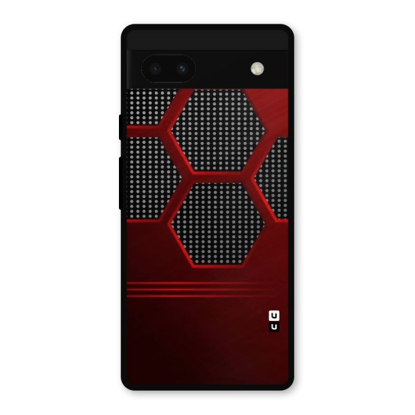 Red Black Hexagons Metal Back Case for Google Pixel 6a