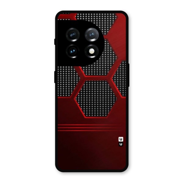 Red Black Hexagons Metal Back Case for OnePlus 11