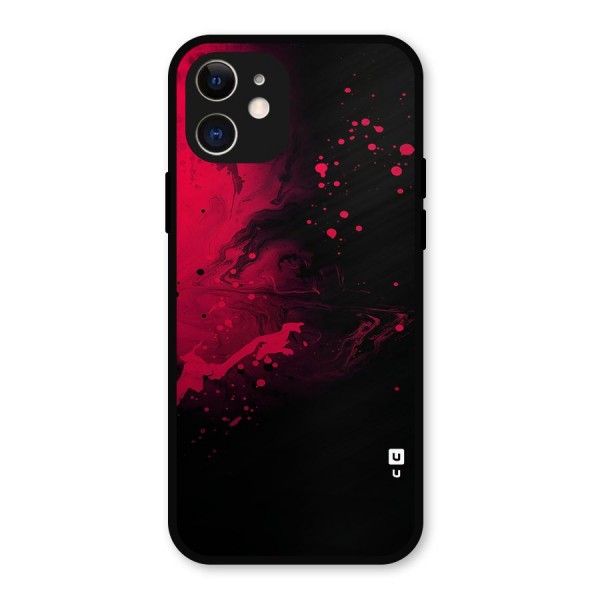 Red Black Splash Art Metal Back Case for iPhone 12