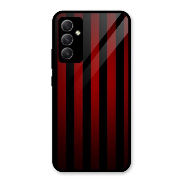 Red Black Stripes Glass Back Case for Galaxy A34