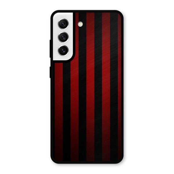 Red Black Stripes Metal Back Case for Galaxy S21 FE 5G