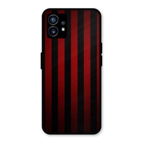 Red Black Stripes Metal Back Case for Nothing Phone 1