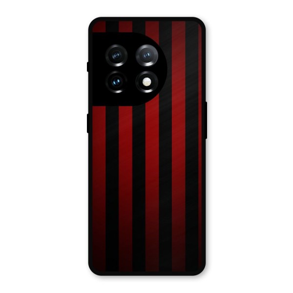 Red Black Stripes Metal Back Case for OnePlus 11