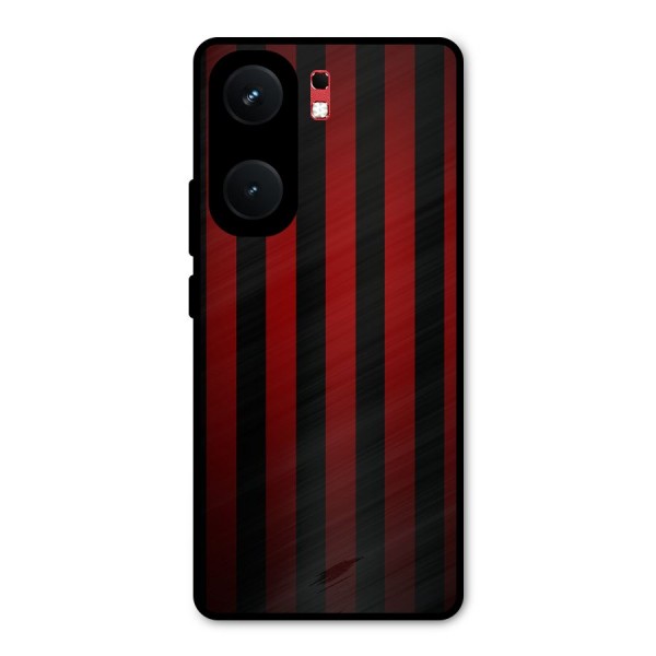 Red Black Stripes Metal Back Case for iQOO Neo 9 Pro