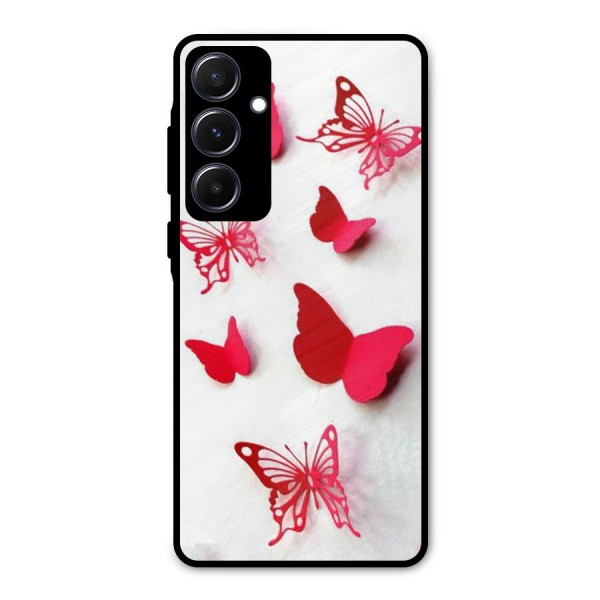 Red Butterflies Metal Back Case for Galaxy A55
