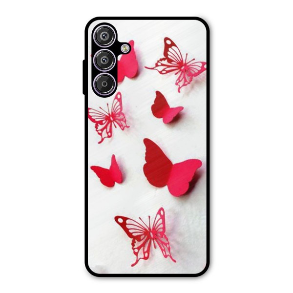 Red Butterflies Metal Back Case for Galaxy M15