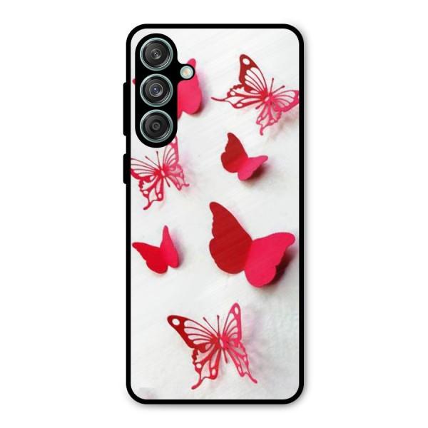 Red Butterflies Metal Back Case for Galaxy M55 5G