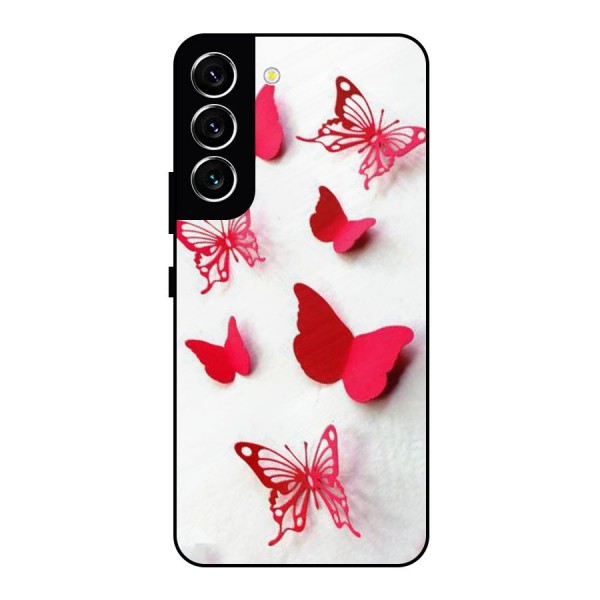 Red Butterflies Metal Back Case for Galaxy S22 5G