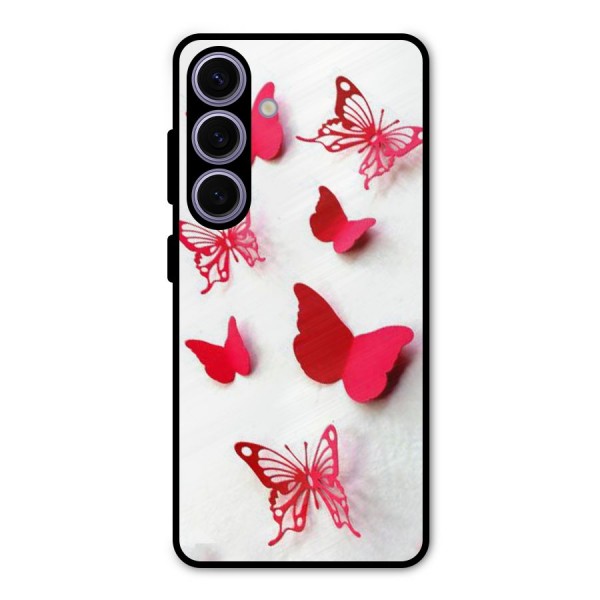 Red Butterflies Metal Back Case for Galaxy S24