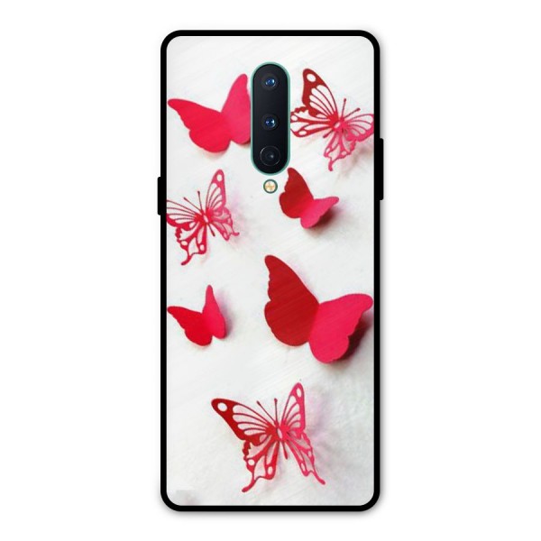 Red Butterflies Metal Back Case for OnePlus 8